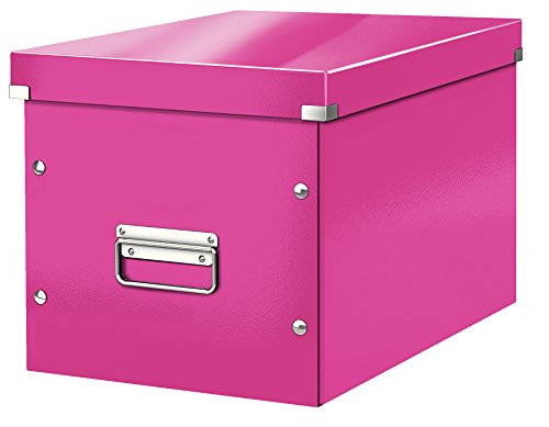 Leitz Click & Store Aufbewahrungsbox mit Deckel Groß, Würfelbox passend für Kallax Regale in Wohnzimmer oder Büro, Box aus 80 % recycelter Premium-Hartpappe, Stabile Metallgriffe, Pink, 61080023 Leitz Click & Store Aufbewahrungsbox mit Deckel Groß, Würfelbox passend für Kallax Regale in Wohnzimmer oder Büro, Box aus 80 % recycelter Premium-Hartpappe, Stabile Metallgriffe, Pink, 61080023 von Leitz