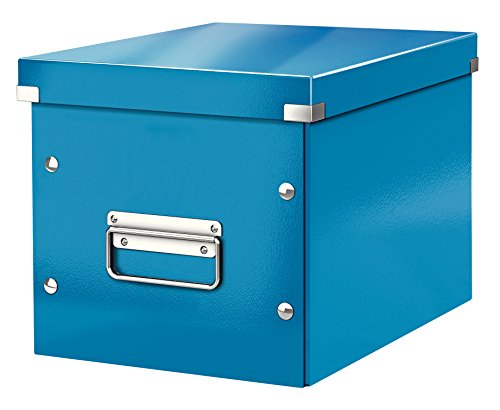 Leitz Click & Store Aufbewahrungsbox mit Deckel Mittel-Groß, Würfelbox für Regale im Wohnzimmer oder Büro, Transportbox aus 80 % recycelter Premium-Hartpappe, Stabile Metallgriffe, Blau, 61090036 Leitz Click & Store Aufbewahrungsbox mit Deckel Mittel-Groß, Würfelbox für Regale im Wohnzimmer oder Büro, Transportbox aus 80 % recycelter Premium-Hartpappe, Stabile Metallgriffe, Blau, 61090036 von Leitz