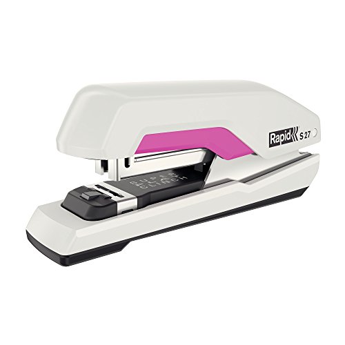 Rapid Tacker, 30 Blatt Kapazität, Flachheftgerät, Weiß/Rosa, Ergonomisch, Kunststoff, S27, 5000542 von Rapid