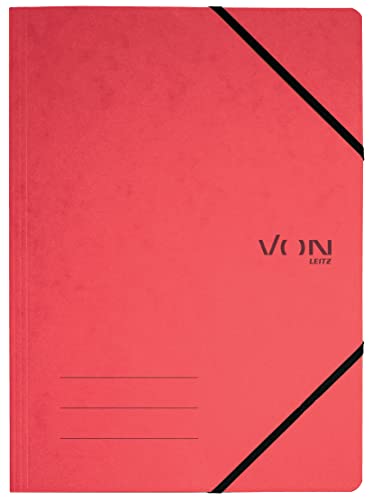 VON Leitz 5er Pack Dokumentenmappe A4, Mit Gummibandverschluss, Karton, Für 150 Blatt, leichte Projekt- & Papieraufbewahrung, Für Schule, Studium und Zuhause, Rot, 30110025 VON Leitz 5er Pack Dokumentenmappe A4, Mit Gummibandverschluss, Karton, Für 150 Blatt, leichte Projekt- & Papieraufbewahrung, Für Schule, Studium und Zuhause, Rot, 30110025 von Leitz