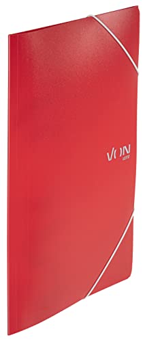 VON Leitz Eckspannermappe A4, PP Kunststoff, Für 150 Blatt, 3 Klappen, Mappe mit Gummizug, Mit modernem VON-Aufdruck, Leichter Ordner für Schule & Zuhause, 5 Stück, Rot, 30070025 VON Leitz Eckspannermappe A4, PP Kunststoff, Für 150 Blatt, 3 Klappen, Mappe mit Gummizug, Mit modernem VON-Aufdruck, Leichter Ordner für Schule & Zuhause, 5 Stück, Rot, 30070025 von Leitz