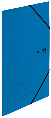 VON Leitz 5er Pack Eckspannermappe A4, Recycling-Karton, Für 150 Blatt, 3 Klappen, Mappe mit Gummizug, Mit modernem VON-Aufdruck, Leichter Ordner für Schule & Zuhause, Blau, 30080035 VON Leitz 5er Pack Eckspannermappe A4, Recycling-Karton, Für 150 Blatt, 3 Klappen, Mappe mit Gummizug, Mit modernem VON-Aufdruck, Leichter Ordner für Schule & Zuhause, Blau, 30080035 von Leitz