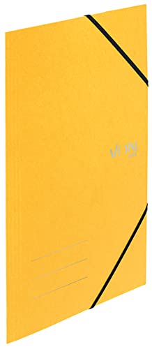 VON Leitz 5er Pack Eckspannermappe A4, Recycling-Karton, Für 150 Blatt, 3 Klappen, Mappe mit Gummizug, Mit modernem VON-Aufdruck, Leichter Ordner für Schule & Zuhause, Gelb, 30080015 VON Leitz 5er Pack Eckspannermappe A4, Recycling-Karton, Für 150 Blatt, 3 Klappen, Mappe mit Gummizug, Mit modernem VON-Aufdruck, Leichter Ordner für Schule & Zuhause, Gelb, 30080015 von Leitz
