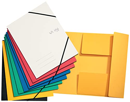 VON Leitz 10er Pack, Eckspannermappe A4, Karton, Für 150 Blatt, 3 Klappen, Mappe mit Gummizug, Mit modernem VON-Aufdruck, Leichter Ordner für Schule & Zuhause, Mehrfarbig, 30082099 VON Leitz 10er Pack, Eckspannermappe A4, Karton, Für 150 Blatt, 3 Klappen, Mappe mit Gummizug, Mit modernem VON-Aufdruck, Leichter Ordner für Schule & Zuhause, Mehrfarbig, 30082099 von Leitz