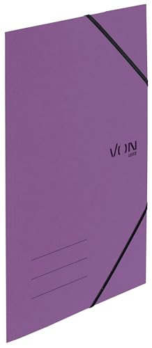 VON Leitz 5er Pack Eckspannermappe A4, Recycling-Karton, Für 150 Blatt, 3 Klappen, Mappe mit Gummizug, Mit modernem VON-Aufdruck, Leichter Ordner für Schule & Zuhause, Violett, 30080065 VON Leitz 5er Pack Eckspannermappe A4, Recycling-Karton, Für 150 Blatt, 3 Klappen, Mappe mit Gummizug, Mit modernem VON-Aufdruck, Leichter Ordner für Schule & Zuhause, Violett, 30080065 von Leitz