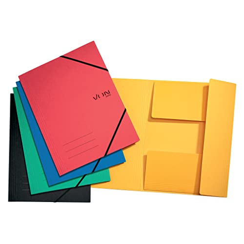 VON Leitz 5er Pack Eckspannermappe A4 mit Gummibandverschluss, Flexibler Karton, Für 150 Blatt, Silberdruck, Leichter Ordner für Schule & Haushalt, Mehrfarbig, 30081099 VON Leitz 5er Pack Eckspannermappe A4 mit Gummibandverschluss, Flexibler Karton, Für 150 Blatt, Silberdruck, Leichter Ordner für Schule & Haushalt, Mehrfarbig, 30081099 von Leitz