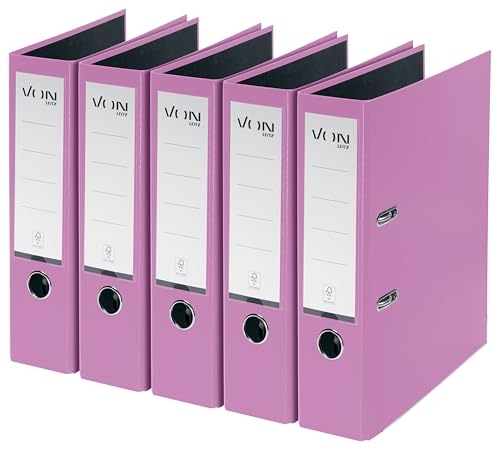 VON Leitz 5er Pack Ordner A4, Karton mit Kunststoffeinband, 80 mm Rückenbreite, Für 600 Blatt, FSC-zertifizierter Karton, Aktenordner, Für Schule, Studium & Zuhause, Violett, 10551067 VON Leitz 5er Pack Ordner A4, Karton mit Kunststoffeinband, 80 mm Rückenbreite, Für 600 Blatt, FSC-zertifizierter Karton, Aktenordner, Für Schule, Studium & Zuhause, Violett, 10551067 von Leitz
