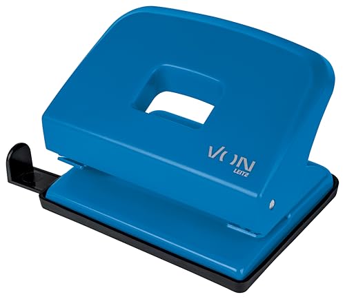 VON Leitz Locher, Für 20 Blatt, Anschlagschiene mit Formatangaben, Kompakte Größe ideal für zu Hause, im Büro oder in der Schule, Metall und Kunststoff, Blau, 50200035 VON Leitz Locher, Für 20 Blatt, Anschlagschiene mit Formatangaben, Kompakte Größe ideal für zu Hause, im Büro oder in der Schule, Metall und Kunststoff, Blau, 50200035 von Leitz