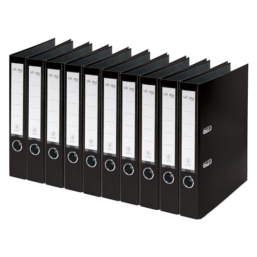 Leitz VON Ordner A4, 10er Pack, Karton mit Kunststoffeinband, 50 mm Rückenbreite, Für 350 Blatt, Blauer Engel & FSC-zertifiziert, Für Schule, Studium & Zuhause, Schwarz, 10560095 Leitz VON Ordner A4, 10er Pack, Karton mit Kunststoffeinband, 50 mm Rückenbreite, Für 350 Blatt, Blauer Engel & FSC-zertifiziert, Für Schule, Studium & Zuhause, Schwarz, 10560095 von Leitz