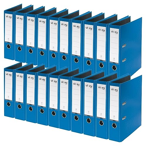 VON Leitz Ordner A4, 20er Pack, Karton mit Kunststoffeinband, 80 mm Rückenbreite, Für 600 Blatt, Blauer Engel & FSC-zertifiziert, Für Schule, Studium & Zuhause, Blau, 10550035 von Leitz