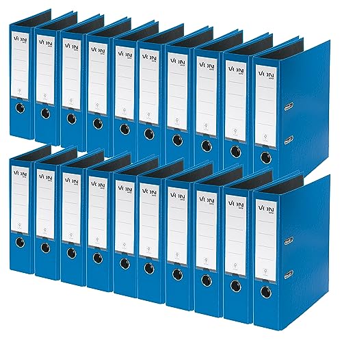 VON Leitz Ordner A4, 20er Pack, Karton mit Kunststoffeinband, 80 mm Rückenbreite, Für 600 Blatt, Blauer Engel & FSC-zertifiziert, Für Schule, Studium & Zuhause, Blau, 10550035 von Leitz