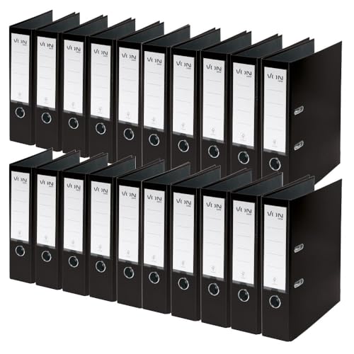 VON Leitz Ordner A4, 20er Pack, Karton mit Kunststoffeinband, 80 mm Rückenbreite, Für 600 Blatt, Blauer Engel & FSC-zertifiziert, Für Schule, Studium & Zuhause, Schwarz, 10550095 VON Leitz Ordner A4, 20er Pack, Karton mit Kunststoffeinband, 80 mm Rückenbreite, Für 600 Blatt, Blauer Engel & FSC-zertifiziert, Für Schule, Studium & Zuhause, Schwarz, 10550095 von Leitz