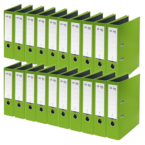 VON Leitz Ordner A4, 20er Pack, Karton mit Kunststoffeinband, 80 mm Rückenbreite, Für 600 Blatt, Blauer Engel & FSC-zertifiziert, Für Schule, Studium & Haushalt, Grün, 10550055 VON Leitz Ordner A4, 20er Pack, Karton mit Kunststoffeinband, 80 mm Rückenbreite, Für 600 Blatt, Blauer Engel & FSC-zertifiziert, Für Schule, Studium & Haushalt, Grün, 10550055 von Leitz