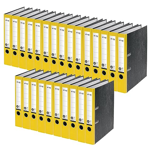 VON Leitz Ordner A4, 25er Pack, 100 % Recyclingpapier, 50 mm Rückenbreite, Für 350 Blatt, Blauer Engel & FSC-zertifiziert, Für Schule, Studium & Zuhause, Gelb, 10540015 VON Leitz Ordner A4, 25er Pack, 100 % Recyclingpapier, 50 mm Rückenbreite, Für 350 Blatt, Blauer Engel & FSC-zertifiziert, Für Schule, Studium & Zuhause, Gelb, 10540015 von Leitz