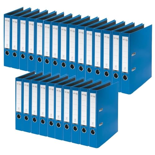 VON Leitz Ordner A4, 25er Pack, Karton mit Kunststoffeinband, 50 mm Rückenbreite, Für 350 Blatt, Blauer Engel & FSC-zertifiziert, Für Schule, Studium & Zuhause, Blau, 10560035 VON Leitz Ordner A4, 25er Pack, Karton mit Kunststoffeinband, 50 mm Rückenbreite, Für 350 Blatt, Blauer Engel & FSC-zertifiziert, Für Schule, Studium & Zuhause, Blau, 10560035 von Leitz