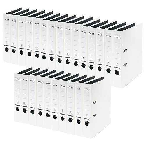 VON Leitz Ordner A4, 25er Pack, Karton mit Kunststoffeinband, 50 mm Rückenbreite, Für 350 Blatt, Blauer Engel & FSC-zertifiziert, Für Schule, Studium & Zuhause, Weiß, 10560001 VON Leitz Ordner A4, 25er Pack, Karton mit Kunststoffeinband, 50 mm Rückenbreite, Für 350 Blatt, Blauer Engel & FSC-zertifiziert, Für Schule, Studium & Zuhause, Weiß, 10560001 von Leitz