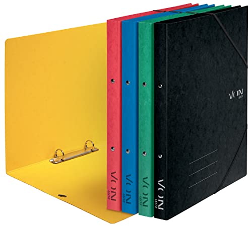 VON Leitz Ringbuch A4, Mit 2 Ringen, Gummibandverschluss, Karton, 25 mm Rückenbreite, Für 140 Blatt, Ringordner für Schule, Studium & Haushalt, Mehrere Farben, 5 Stück, 30120099, 30121099 VON Leitz Ringbuch A4, Mit 2 Ringen, Gummibandverschluss, Karton, 25 mm Rückenbreite, Für 140 Blatt, Ringordner für Schule, Studium & Haushalt, Mehrere Farben, 5 Stück, 30120099, 30121099 von Leitz