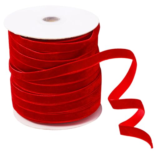 Samtband 1 Roll 50YD x 1 cm DIY Dekorative Feste Farbe Weihnachtsband Chinlon zum Wickeln des Buges machen Kranzstrauß von Lejelyma