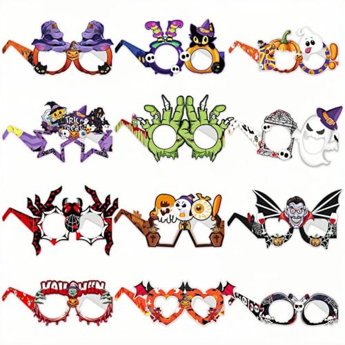 12 Stück Halloween Brillen, Cosplay Halloween Party Favor, Funny Glitter Funny Party Dekorationen für Kinder und Erwachsene Brillen Kürbis Spinnennetz Geist Fledermaus Hut Totenkopf Augapfel Brillen 12 Stück Halloween Brillen, Cosplay Halloween Party Favor, Funny Glitter Funny Party Dekorationen für Kinder und Erwachsene Brillen Kürbis Spinnennetz Geist Fledermaus Hut Totenkopf Augapfel Brillen von Lekabee