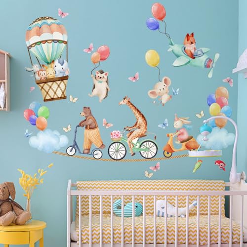 Tiere Wandtattoos,Elefant Giraffe Hase Bär Ballon Wolken Wandaufkleber Baby Kinderzimmer Kinder Schlafzimmer Wohnzimmer Wanddekoration Tiere Wandtattoos,Elefant Giraffe Hase Bär Ballon Wolken Wandaufkleber Baby Kinderzimmer Kinder Schlafzimmer Wohnzimmer Wanddekoration von Lekabee