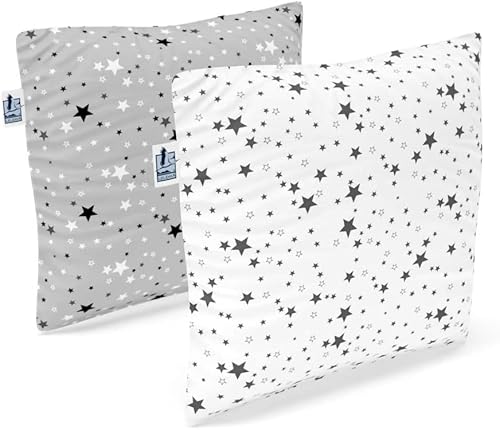 Lelekka® Gr.3 (ab 8 kg) Baby-Kopfkissen inkl. 2 Bezüge. Mit Aloe Vera für empfindliche Haut, Baby Kissen gegen Plattkopf, Kopfverformung und Flachkopf von Lelekka