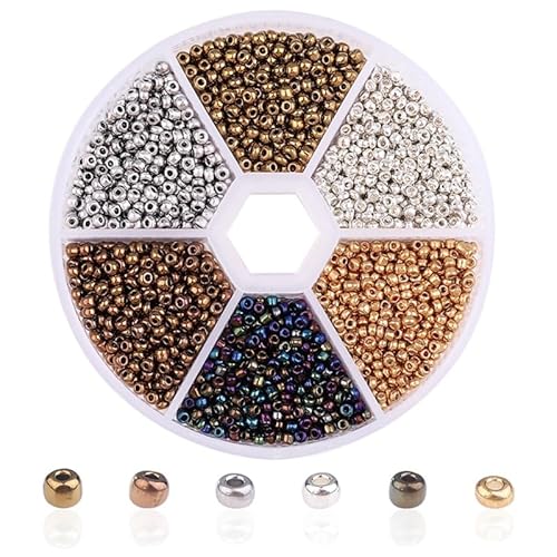 1 Box kleine runde Glas-Rocailles, 2 mm, gemischte Farben, Glasperlen zum Basteln, Perlenstickerei, Schlüsselanhängerherstellung, ca. 3900 Stück, goldfarben 1 Box kleine runde Glas-Rocailles, 2 mm, gemischte Farben, Glasperlen zum Basteln, Perlenstickerei, Schlüsselanhängerherstellung, ca. 3900 Stück, goldfarben von Leliafleury