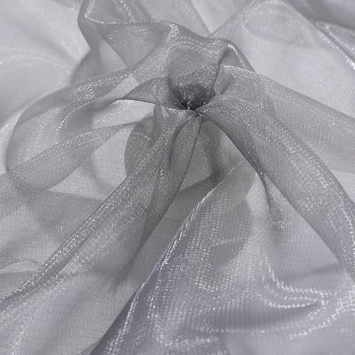 145 cm x 1 m, schillernder Organza-Spitzenstoff, Polyester, schillernder Gaze-Stoff für Bastelarbeiten, Nähen, Dekorationen, Grau 145 cm x 1 m, schillernder Organza-Spitzenstoff, Polyester, schillernder Gaze-Stoff für Bastelarbeiten, Nähen, Dekorationen, Grau von Leliafleury