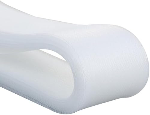 5 cm x 20 m, weißes steifer Rosshaar-Zopf, Polyester, Rosshaar-Zopf, steifer Zopf zum Ausbeinen, Nähen, Hochzeitskleid, Hut-Zubehör 5 cm x 20 m, weißes steifer Rosshaar-Zopf, Polyester, Rosshaar-Zopf, steifer Zopf zum Ausbeinen, Nähen, Hochzeitskleid, Hut-Zubehör von Leliafleury
