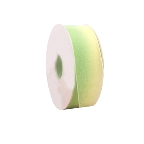Chiffonband mit Farbverlauf, 2,5 cm x 45,7 m, durchscheinendes Chiffonband für Bastelarbeiten, Geschenkverpackungen, Gelb und Grün von Leliafleury