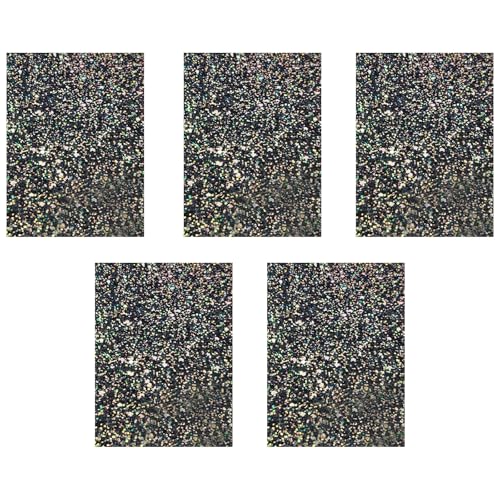 Glitzer-Kunstlederbögen, A5, Glitzer-Lederstoff, glitzernde Pailletten-Stoffbögen für Bastelarbeiten, Taschen, Schleifen, Schwarz, 5 Stück Glitzer-Kunstlederbögen, A5, Glitzer-Lederstoff, glitzernde Pailletten-Stoffbögen für Bastelarbeiten, Taschen, Schleifen, Schwarz, 5 Stück von Leliafleury