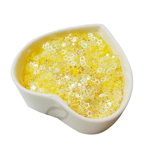 Leliafleury 4 mm gelbe Stern-Pailletten, Konfetti, schillernder Stern, Tischkonfetti, PVC-Glitzer-Pailletten für Hochzeits-Party-Dekorationen, 20 g Leliafleury 4 mm gelbe Stern-Pailletten, Konfetti, schillernder Stern, Tischkonfetti, PVC-Glitzer-Pailletten für Hochzeits-Party-Dekorationen, 20 g von Leliafleury