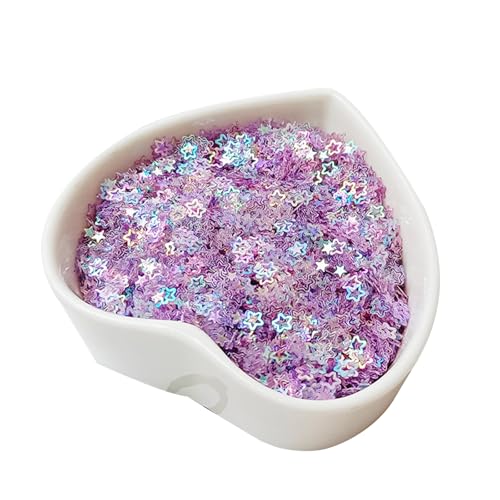 Leliafleury 4 mm violette Stern-Pailletten, Konfetti, schillernder Stern, Tischkonfetti, PVC, Glitzer-Pailletten für Hochzeits-Party-Dekorationen, 20 g von Leliafleury