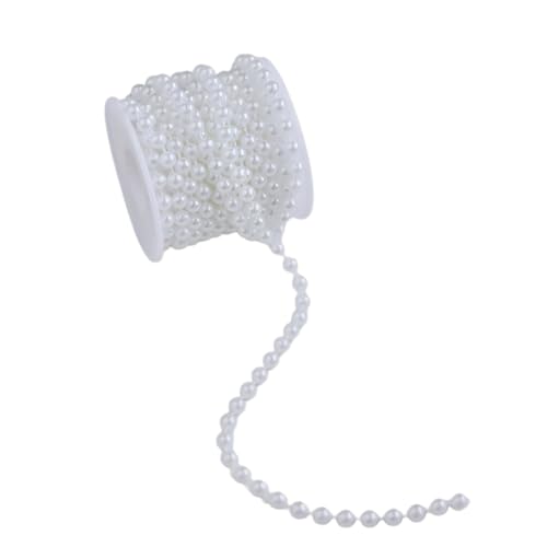 Leliafleury 5 Meter Kunststoff-Perlenkette, 8 mm, künstliche Perlen, Schnur für DIY, Handwerk, Party, Dekoration, Weiß Leliafleury 5 Meter Kunststoff-Perlenkette, 8 mm, künstliche Perlen, Schnur für DIY, Handwerk, Party, Dekoration, Weiß von Leliafleury