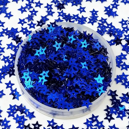 Leliafleury 5 mm blaue Stern-Pailletten, Konfetti-Stern, Tischkonfetti, Kunststoff, lose Pailletten zum Nähen, für Hochzeiten, Partys, Dekorationen, 20 g Leliafleury 5 mm blaue Stern-Pailletten, Konfetti-Stern, Tischkonfetti, Kunststoff, lose Pailletten zum Nähen, für Hochzeiten, Partys, Dekorationen, 20 g von Leliafleury