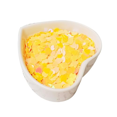 Leliafleury 6 mm gelbe Herz-Pailletten, Konfetti, schillerndes herzförmiges Konfetti, PVC, Glitzer-Pailletten für Hochzeits-Party-Dekorationen, 20 g Leliafleury 6 mm gelbe Herz-Pailletten, Konfetti, schillerndes herzförmiges Konfetti, PVC, Glitzer-Pailletten für Hochzeits-Party-Dekorationen, 20 g von Leliafleury