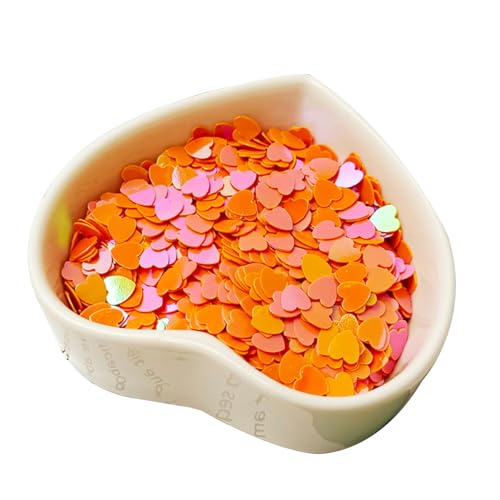 Leliafleury 6 mm orange Herz-Pailletten, Konfetti, schillerndes herzförmiges Konfetti, PVC, Glitzer-Pailletten für Hochzeits-Party-Dekorationen, 20 g Leliafleury 6 mm orange Herz-Pailletten, Konfetti, schillerndes herzförmiges Konfetti, PVC, Glitzer-Pailletten für Hochzeits-Party-Dekorationen, 20 g von Leliafleury