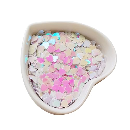 Leliafleury 6 mm weiße Herz-Pailletten, Konfetti, schillerndes herzförmiges Konfetti, PVC, Glitzer-Pailletten für Hochzeits-Party-Dekorationen, 20 g Leliafleury 6 mm weiße Herz-Pailletten, Konfetti, schillerndes herzförmiges Konfetti, PVC, Glitzer-Pailletten für Hochzeits-Party-Dekorationen, 20 g von Leliafleury