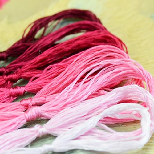 Leliafleury 8 rote Stickgarne, Kreuzstichgarn, Polyester-Nähgarn für Heimwerker, Stricken, Stickprojekte von Leliafleury