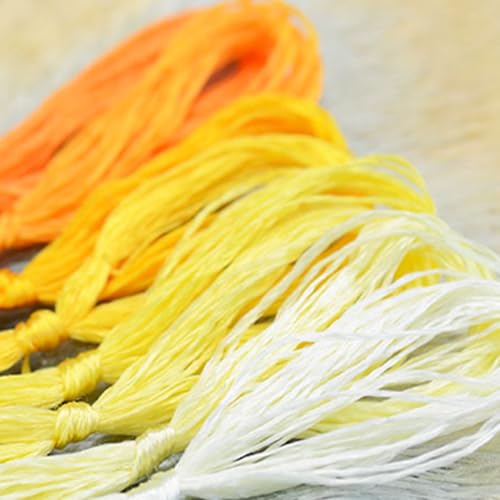 Leliafleury 8 x gelbe Stickgarne, Kreuzstichgarn, Polyester-Nähgarn für DIY-Stricken, Stickprojekte von Leliafleury
