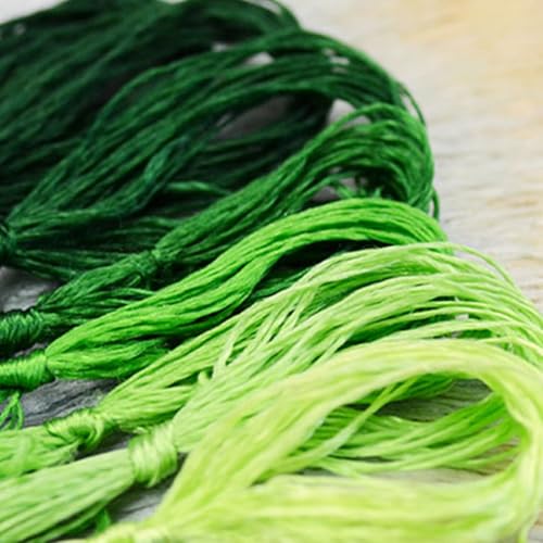 Leliafleury Grünes Stickgarn, Kreuzstichgarn, Polyester-Nähgarn für DIY-Stricken, Stickprojekte, 8 Stück von Leliafleury