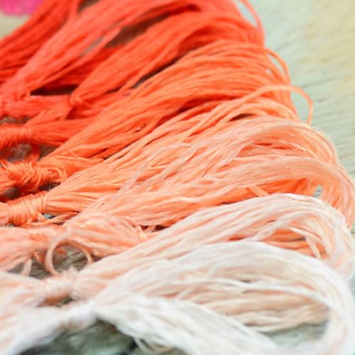 Leliafleury Stickgarne für Kreuzstich, Polyester, Nähgarn für DIY-Stricken, Stickprojekte, Orange, 8 Stück von Leliafleury