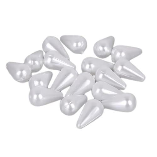 Leliafleury Wassertropfen-Imitationsperlen aus ABS-Kunststoff, Tropfenform, Kunstperlen für Perlenstickerei, Bastelarbeiten, Weiß, 8 x 14 mm, 50 Stück Leliafleury Wassertropfen-Imitationsperlen aus ABS-Kunststoff, Tropfenform, Kunstperlen für Perlenstickerei, Bastelarbeiten, Weiß, 8 x 14 mm, 50 Stück von Leliafleury