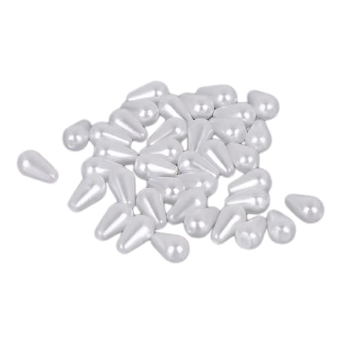 Leliafleury Wassertropfen-Imitationsperlen aus ABS-Kunststoff, Tropfenform, Kunstperlen für Perlenstickerei, Basteln, Weiß, 6 x 10 mm, 100 Stück Leliafleury Wassertropfen-Imitationsperlen aus ABS-Kunststoff, Tropfenform, Kunstperlen für Perlenstickerei, Basteln, Weiß, 6 x 10 mm, 100 Stück von Leliafleury