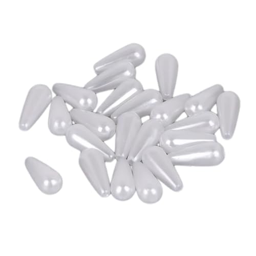 Leliafleury Wassertropfen-Imitationsperlen aus ABS-Kunststoff, Tropfenform, Kunstperlen für Perlenstickerei, Basteln, Weiß, 6 x 14 mm, 100 Stück Leliafleury Wassertropfen-Imitationsperlen aus ABS-Kunststoff, Tropfenform, Kunstperlen für Perlenstickerei, Basteln, Weiß, 6 x 14 mm, 100 Stück von Leliafleury