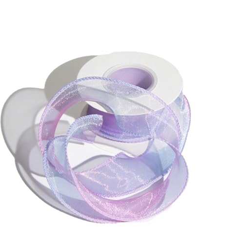 Organza-Chiffonband mit Farbverlauf, 4 cm x 9,1 m, schillerndes Organzaband für Bastelarbeiten, Geschenkverpackungen, Blau/Lila Organza-Chiffonband mit Farbverlauf, 4 cm x 9,1 m, schillerndes Organzaband für Bastelarbeiten, Geschenkverpackungen, Blau/Lila von Leliafleury