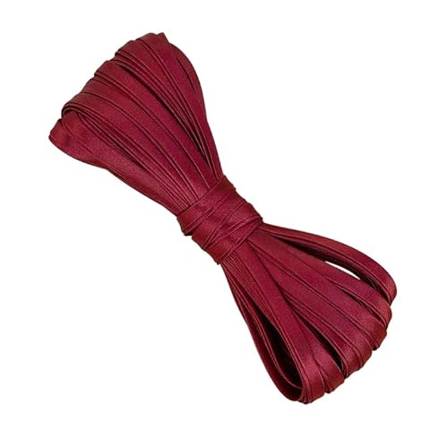 Satin-Paspelkordel, 0,6 cm x 5 m, Dunkelrot, zum Nähen von Kleidung, Trimmen von Leliafleury