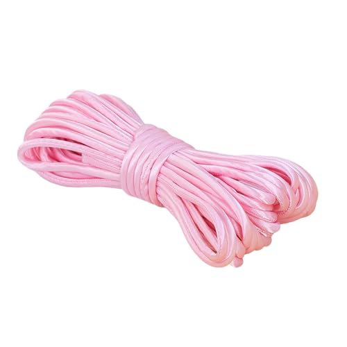 Satinkordel aus Polyester-Satin, zum Nähen, für Kleidung, Knöpfe, Stricken, Hellrosa, 5 mm x 5 m von Leliafleury