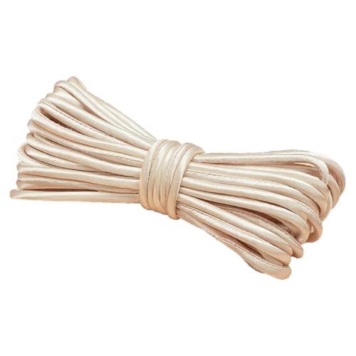 Satinschnur aus Polyester, zum Nähen, für Kleidung, Knöpfe, Stricken, 5 mm x 5 m, Beige von Leliafleury