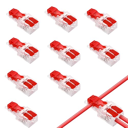 Leloco 10 Stück Verbindungsklemme, 1 In 2 Out Verbindungsklemme, Kabelklemmen Elektro 0,4-2,5mm² Leiter Klemme für DIY-Projekte von Leloco