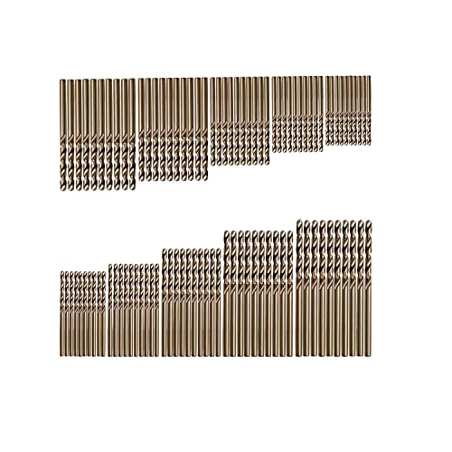 100pcs M35 Edelstahlbohrer Kobalt Bohrer Set 1 mm, 1,5 mm, 2 mm, 2,5 mm, 3 mm,20 Stück für jedes, Mikrobohrer für Holz, Metall, Stahl, Kunststoff, Aluminium von Lelukee